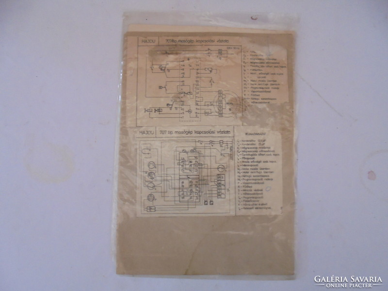 Retro Hajdú Energomat automata mosógép használati utasítása és kapcsolási vázlata  együtt