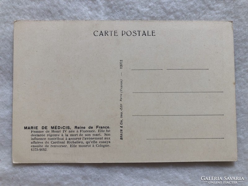 Antik, régi képeslap   -  Medici Mária francia királyné   -  Postatiszta                     -10.