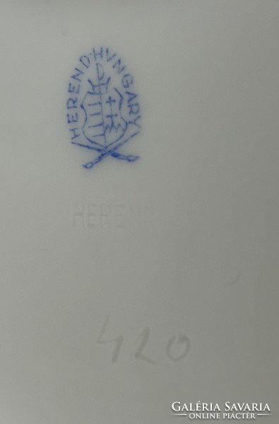 Herendi porcelán virágmintás süteményes készlet