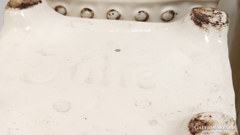 "Julie" jelzett "Kávé, rizs, czukor..." feliratos fehér konyhai keménycserép fűszertartó 9 db (3204)