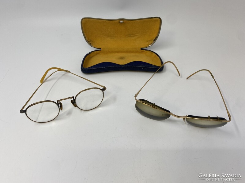 2db antik aranyozott szemüveg, napszemüveg RZ