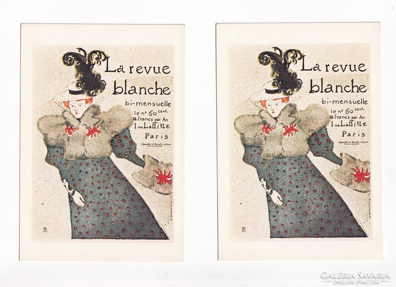 R:33 TOULOUSE-LAUTREC - La Revue Blanche modern reklám képeslap (posta tiszta)