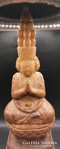 Buddha szobor fából, XIX. század, 40 cm-es magasságú.8653