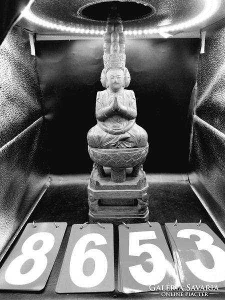 Buddha szobor fából, XIX. század, 40 cm-es magasságú.8653