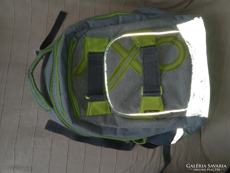 OXYBAG ergonomikus iskolatáska, hátizsák - OXY Green - zöld/szürke-fényvisszaverős