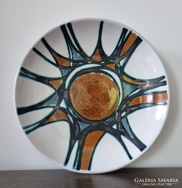 Krajtsovits Margit iparművészeti kerámia tál-32 cm
