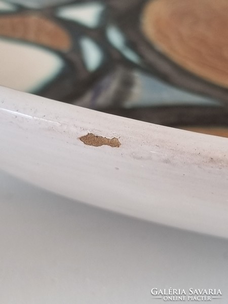 Krajtsovits Margit iparművészeti kerámia tál-32 cm