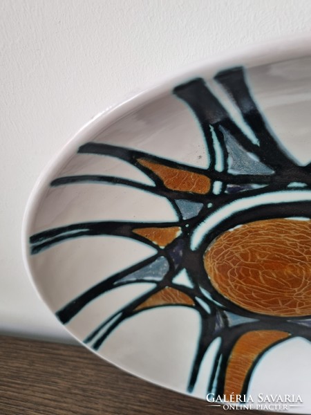 Krajtsovits Margit iparművészeti kerámia tál-32 cm