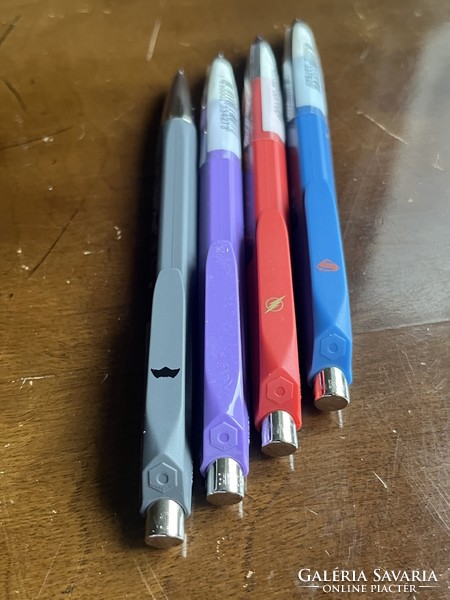 4xÚJ ! Caran d'Ache 888 BP Golyóstoll ! JL SPECIAL EDITION!  Batman Superman Wonder Woman+1Ajándék !