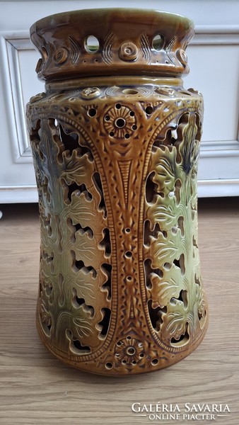 Zahajszky László óriás padló váza 44 cm gyönyörű áttört mintával