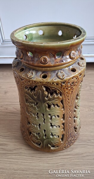 Zahajszky László óriás padló váza 44 cm gyönyörű áttört mintával