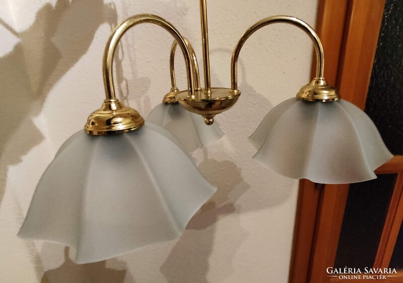 3 ágú üvegbúrás szarvasi mennyezeti csillár (E27, 3x60W)