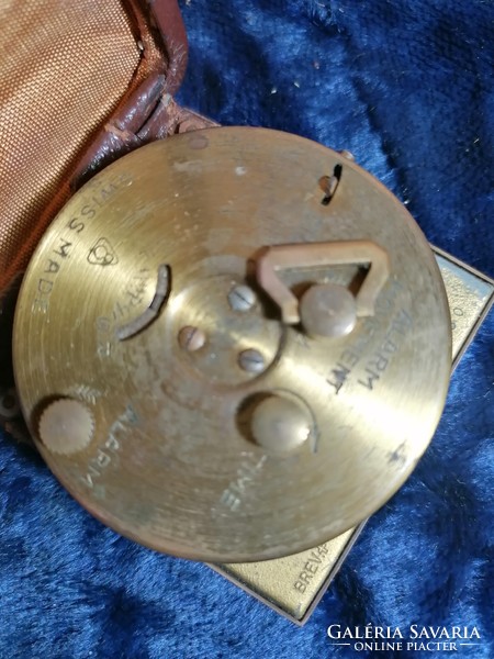 Antik, svájci, Imhof gyártmányú utazó óra, 8 napos