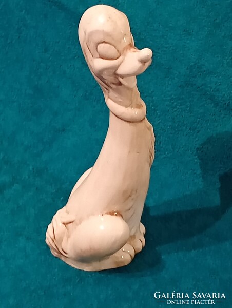 Kerámia kutya pudli 29,5cm art deco EZERKA Ohrid Ex YU retro