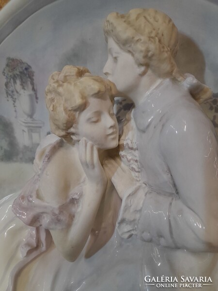 Alt Wien Deposé,Podany 1910-20 Évek Scauer Vienna Faience Austria Szerelmes Pár Figurális Porcelán.