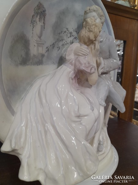 Alt Wien Deposé,Podany 1910-20 Évek Scauer Vienna Faience Austria Szerelmes Pár Figurális Porcelán.