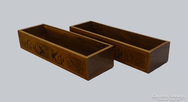 1T062 Antik griffmadár intarziás falipolc pár 142 cm