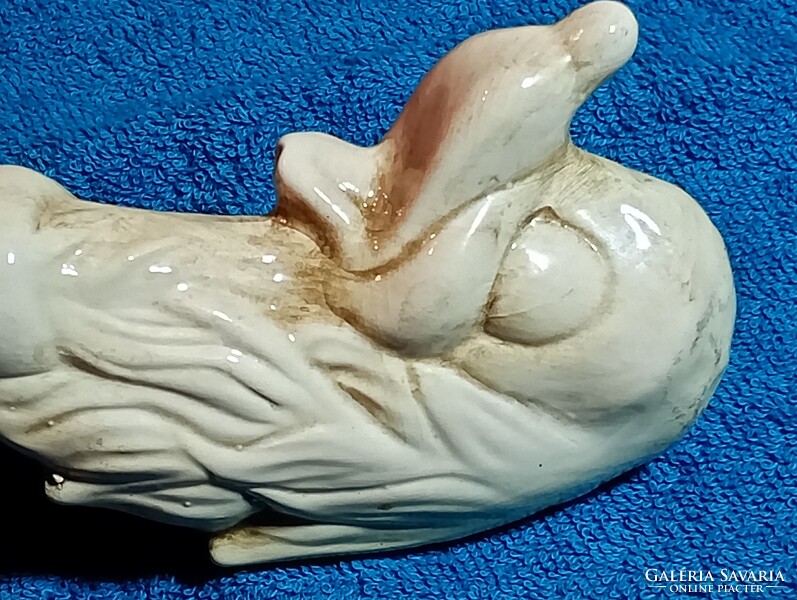 Kerámia kutya pudli 29,5cm art deco EZERKA Ohrid Ex YU retro