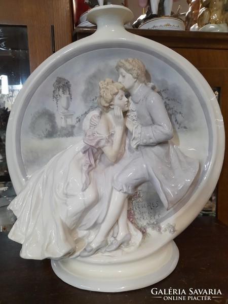 Alt Wien Deposé,Podany 1910-20 Évek Scauer Vienna Faience Austria Szerelmes Pár Figurális Porcelán.