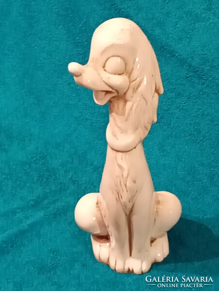 Kerámia kutya pudli 29,5cm art deco EZERKA Ohrid Ex YU retro