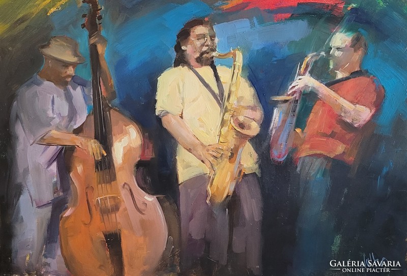 Walter Gábor "Koncert hangulat" Olajfestmény 50x70 cm