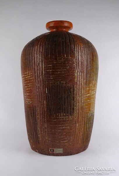 1S869 Hornung Zsuzsa : Hatalmas kerámia padlóváza 48.5 cm