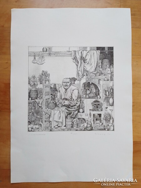 Rékassy Csaba: Mesemondó eredeti rézkarc jelzett szignózott számozott RITKA!