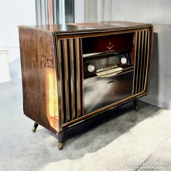 Retro, vintage loft design Grundig sideboard, zeneszekrény