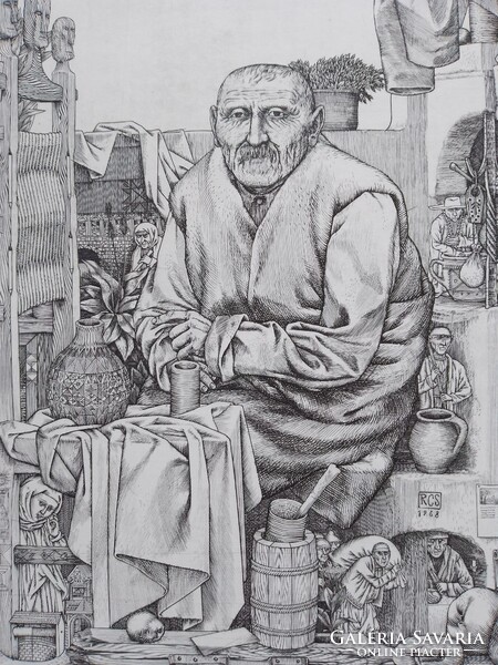 Rékassy Csaba: Mesemondó eredeti rézkarc jelzett szignózott számozott RITKA!