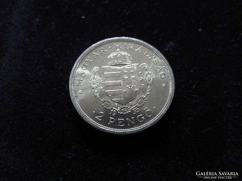 1935 ezüst Rákóczi 2 pengő UNC verdefényes - túl szép, jelöletlen ARTEX ? (KBD)