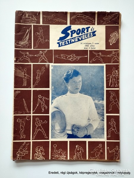 1952 július    /  Sport és TESTNEVELÉS  /  SZÜLETÉSNAPRA :-) Eredeti, régi ÚJSÁG Ssz.:  26747