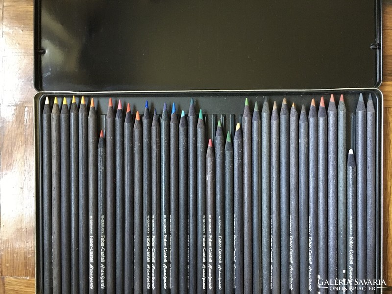 OLCSÓBB LETT ! 90-es Évek Használt 36db Faber Castell Avantgarde Színes Ceruza Készlet Fém Doboz !!!
