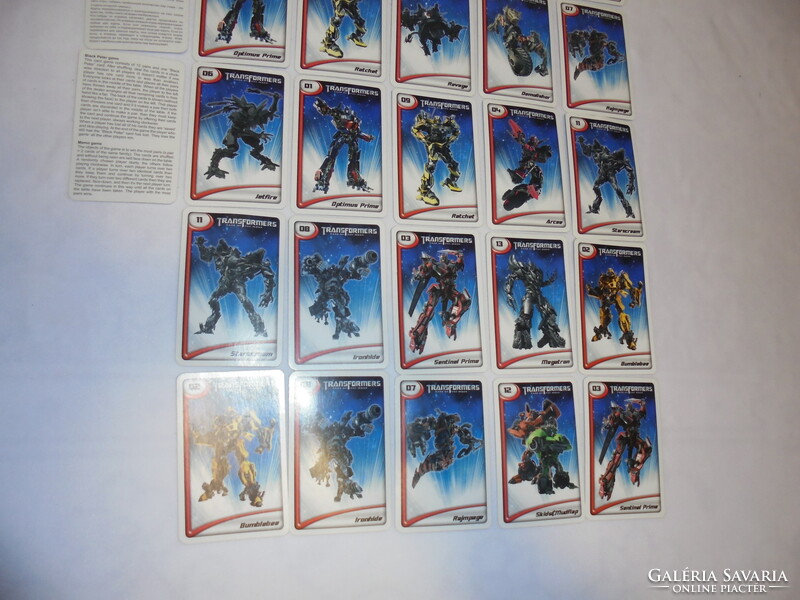 Transformers játék kártya pakli dobozában