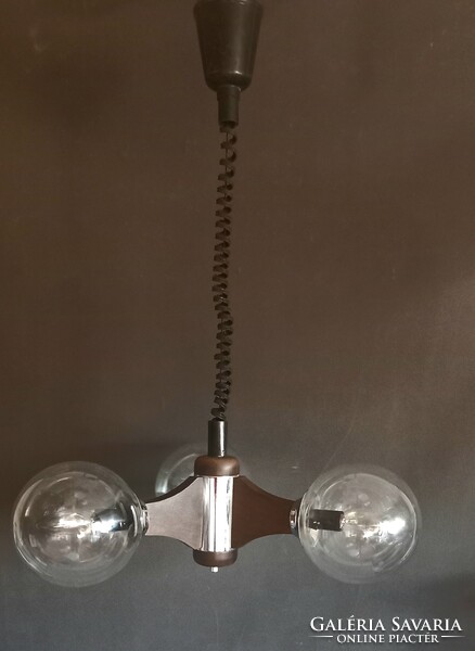 Bauhaus Sved design króm- fa Szputnyik mennyezeti lámpa ALKUDHATÓ