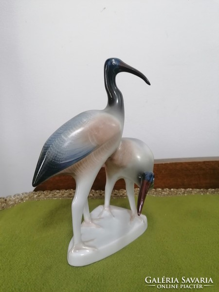Hollóházi porcelán Íbisz madár pár