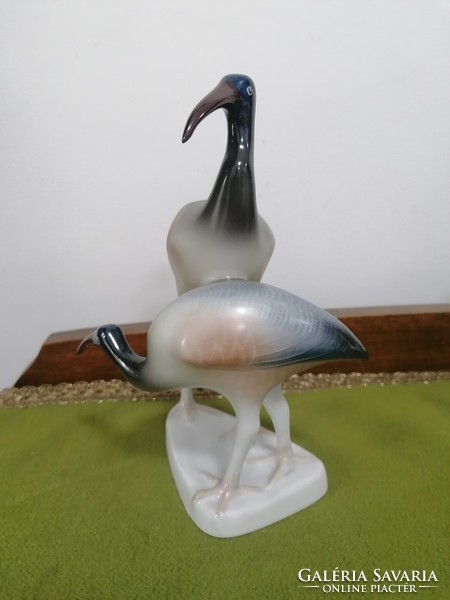 Hollóházi porcelán Íbisz madár pár