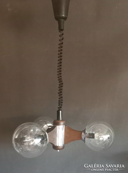 Bauhaus Sved design króm- fa Szputnyik mennyezeti lámpa ALKUDHATÓ