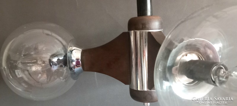 Bauhaus Sved design króm- fa Szputnyik mennyezeti lámpa ALKUDHATÓ