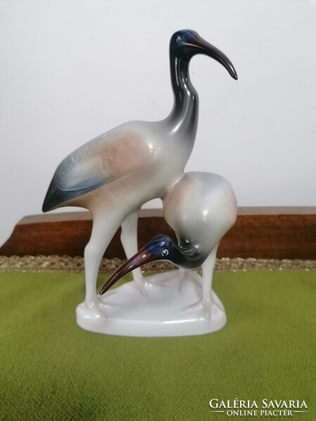 Hollóházi porcelán Íbisz madár pár