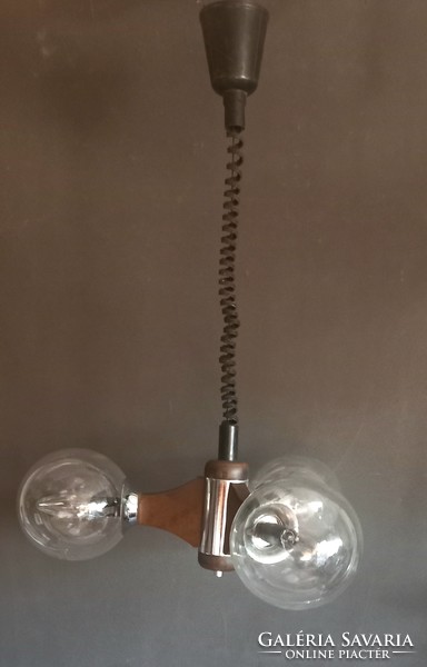 Bauhaus Sved design króm- fa Szputnyik mennyezeti lámpa ALKUDHATÓ