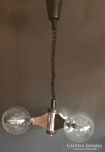 Bauhaus Sved design króm- fa Szputnyik mennyezeti lámpa ALKUDHATÓ