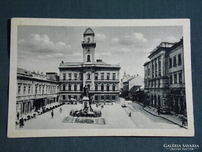 Képeslap,Kolozsvár,Klapka tér,szobor látkép,részlet,1940-