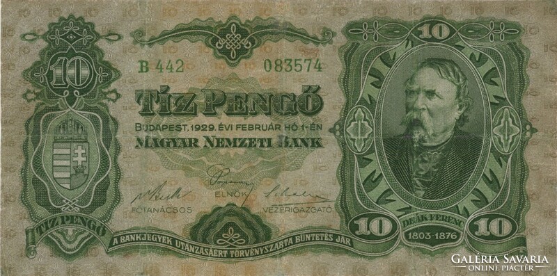 10 pengő 1929 Javított 2.