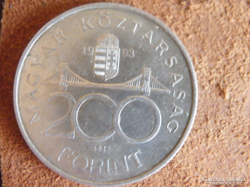 Régi ezüst 200 Ft - verdefényes - 1993.