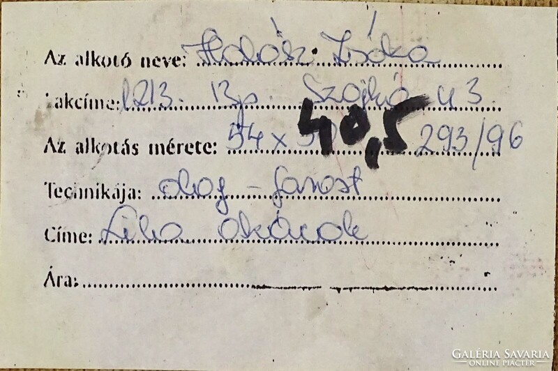 1T408 Halász Zsóka : "Lila akácok"