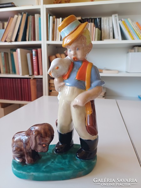 Komlós kerámia Vadász nyúllal és kutyával