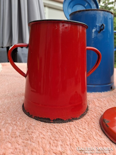 Retro 1 db WM Csepel 6 liter  (Weiss Manfréd) + 2 db Bonyhádi 2 liter zománcos bödön