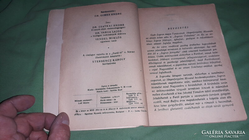 1957.Dr. Gimes Endre:Sopron környéke útikalauz könyv a képek szerint Győr-Sopron Megyei Idegenforgal