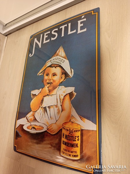 Nestle bádog reklámtábla. Mérete 59,5 cm x 39,5 cm