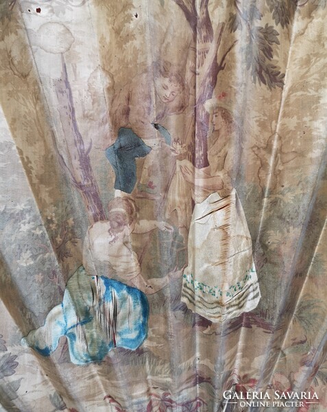 Antik legyező, cca. 1770. Festett rokokó jelenettel, eredeti állapotban!